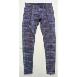 Nike Dri Fit Womens Purple & Teal‎ Athletic Capris Logo Back Zipper Pkt Size Sm